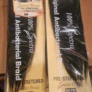 Spectra Pre-Stretched Braid Hair 20" Color#1 Includes 4 Packs Of Hair